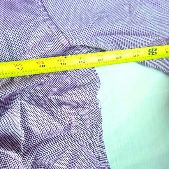 Original Penguin Men’s 16 34/35 Slim Fit Long Sleeve Purple Diamond Button Down - Picture 9 of 11
